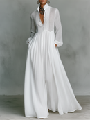 Allegra | Abito Maxi Minimal in Cotone & Lino con Dettagli Unici