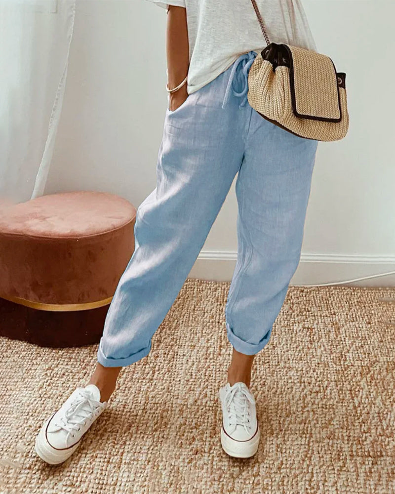 Rosa | Pantalone in Lino Elegante