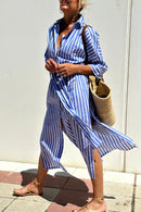Luisa | Abito Camicia Distinto a Righe