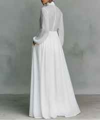 Allegra | Abito Maxi Minimal in Cotone & Lino con Dettagli Unici
