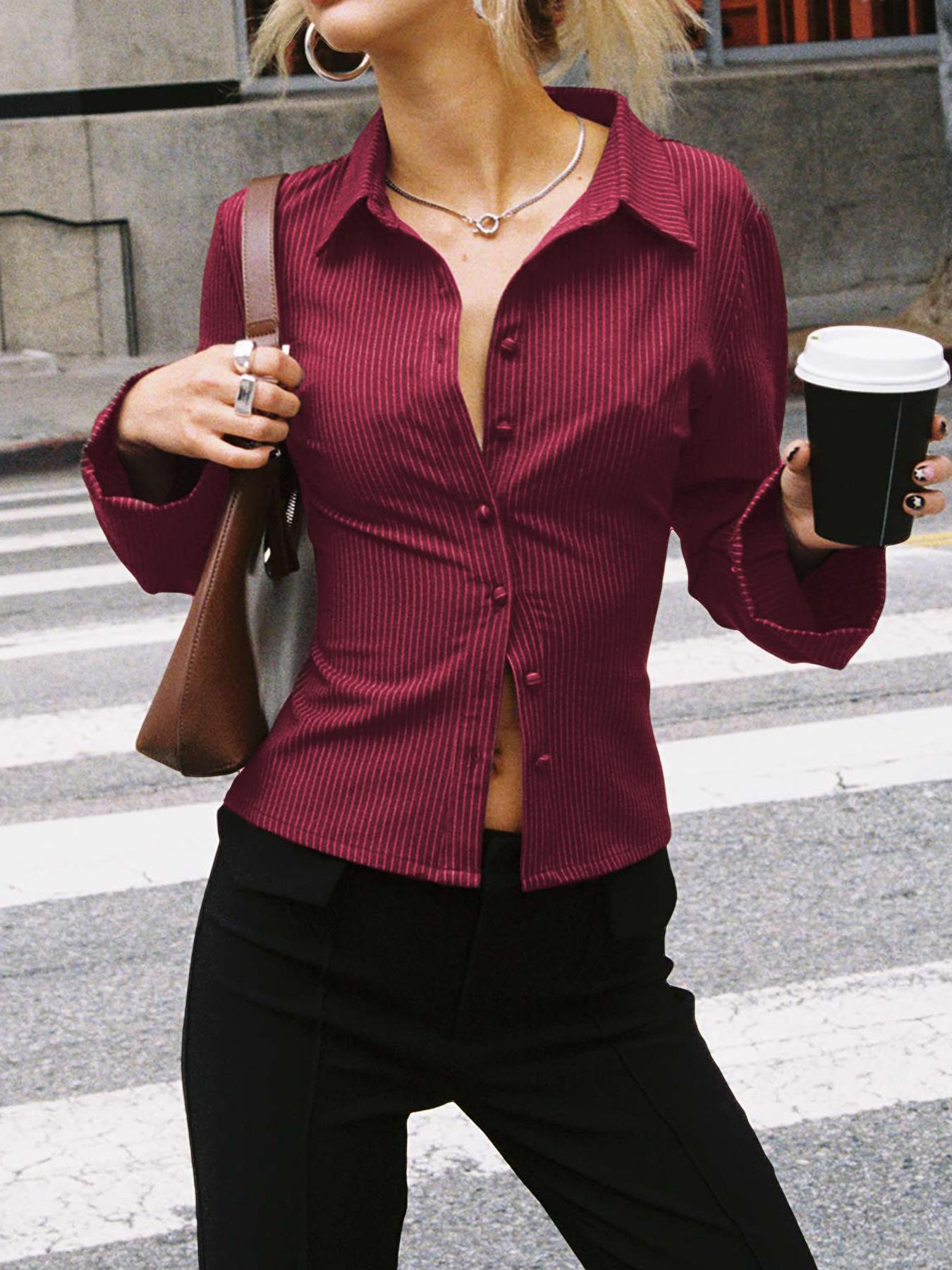 Tiziana | Blusa a Righe con Bottoni Donna