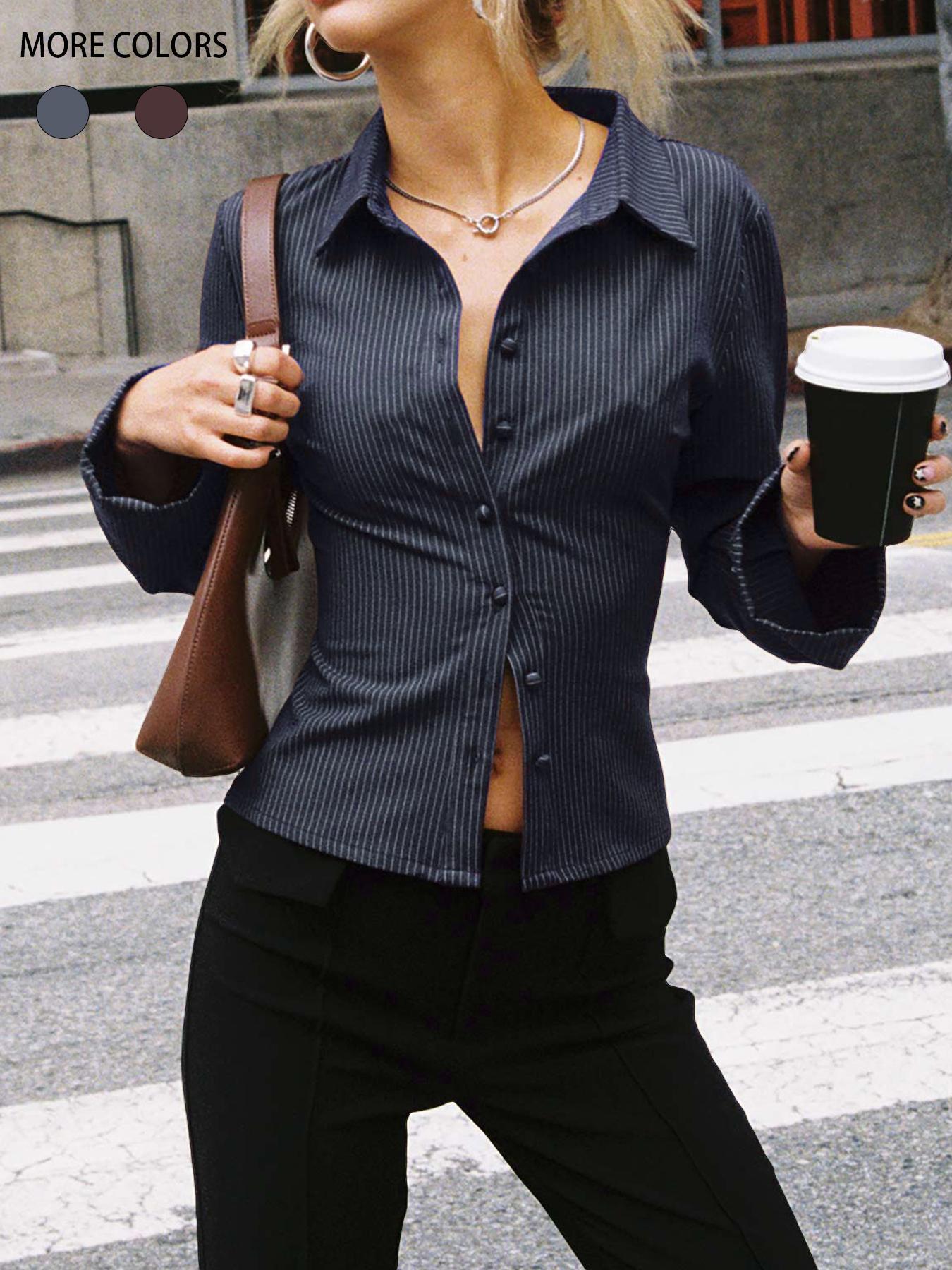 Tiziana | Blusa a Righe con Bottoni Donna
