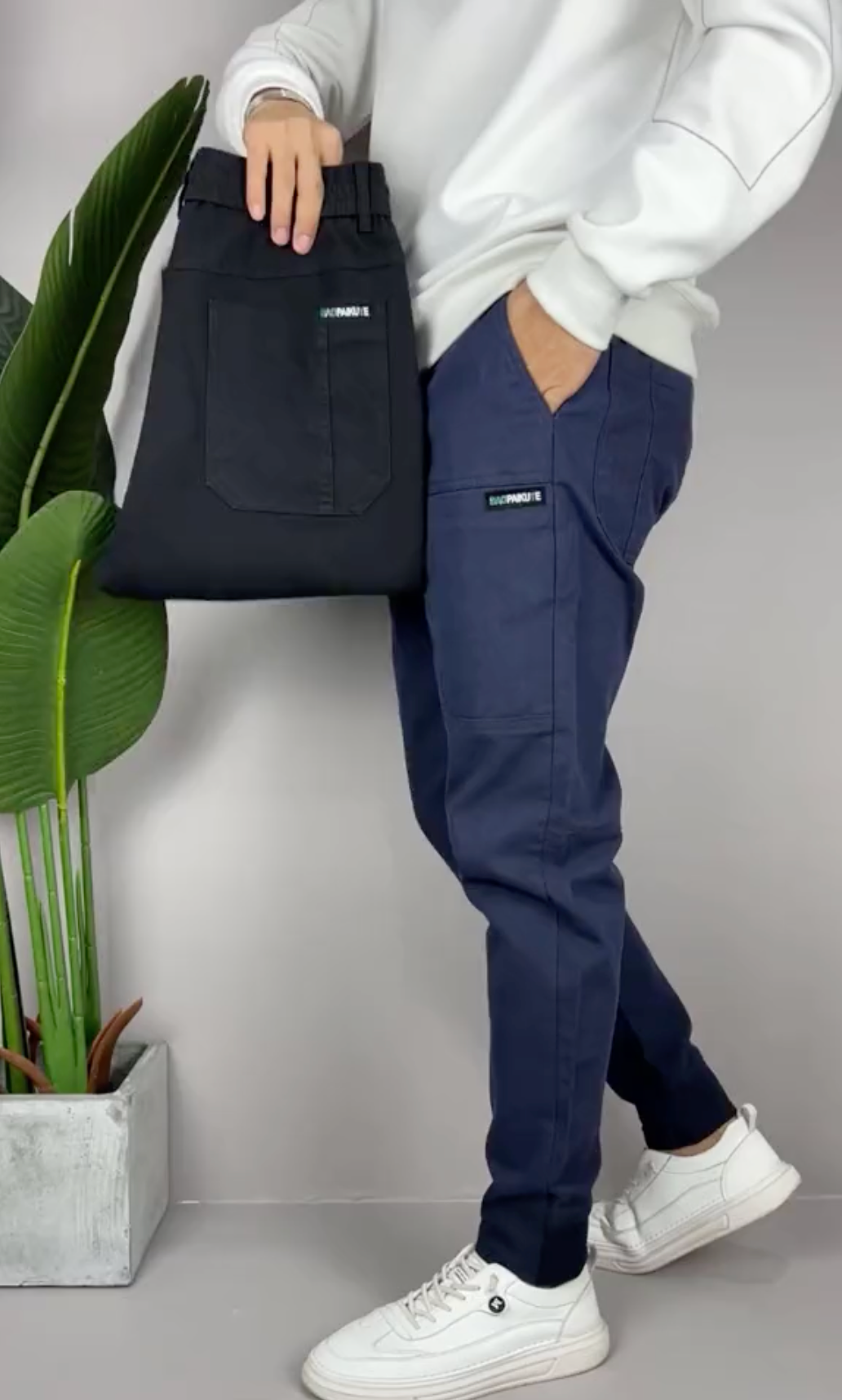 Domenico | Pantaloni Cargo Stretch Uomo