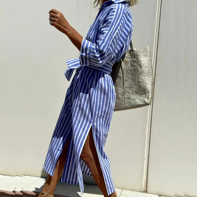 Luisa | Abito Camicia Distinto a Righe
