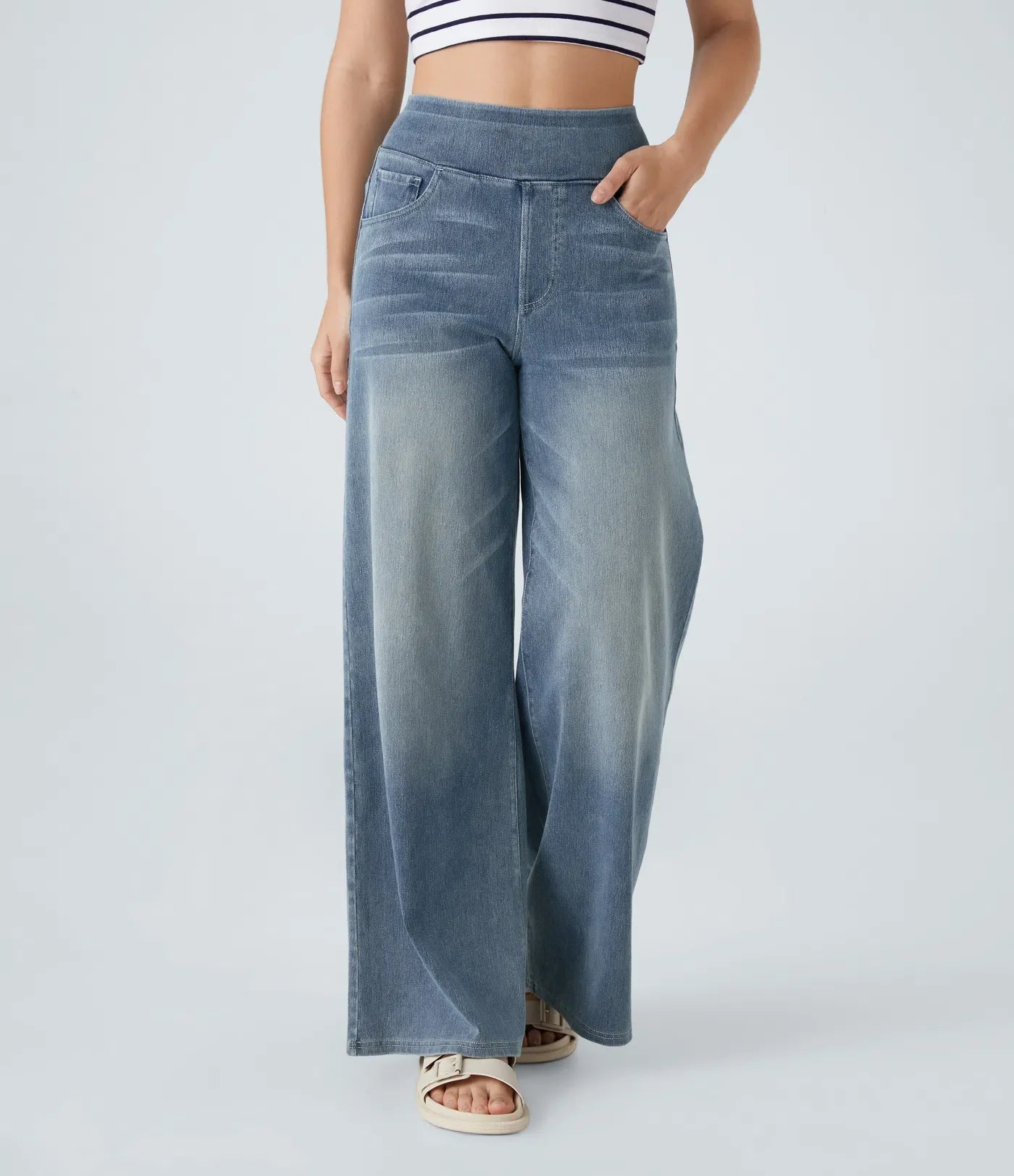Eva | Pantaloni a Vita Alta Elasticizzati