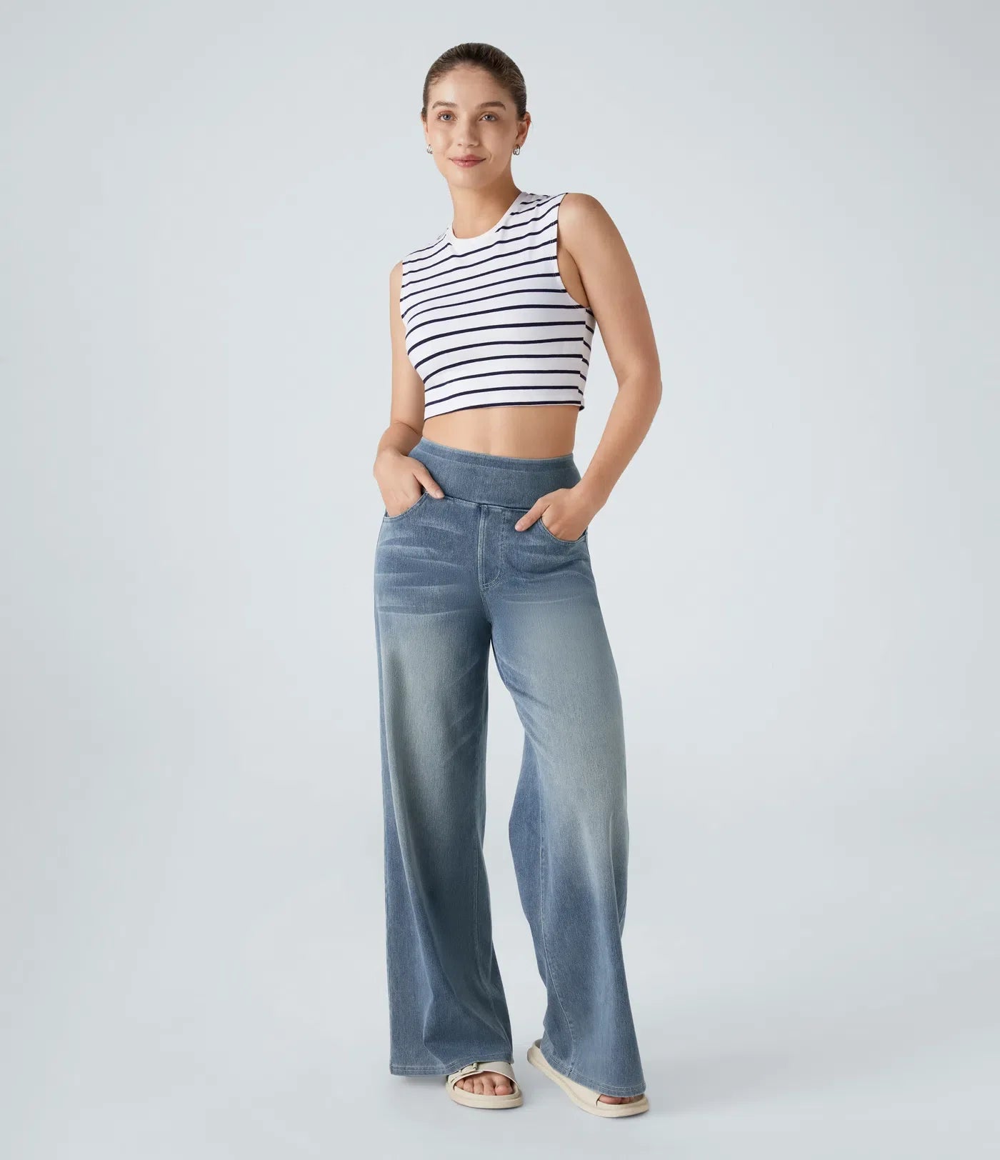Eva | Pantaloni a Vita Alta Elasticizzati