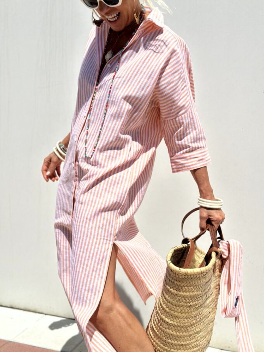 Luisa | Abito Camicia Distinto a Righe