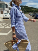 Luisa | Abito Camicia Distinto a Righe